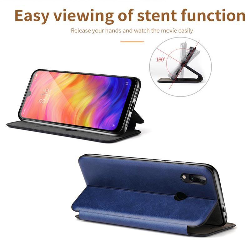 Luxury Leather Flip Case For Xiaomi Redmi Note 7 8 2021 8T 9 9S 6 5 Pro Cover On Redmi 5 Plus 7 7A 6 6A 8A 9A 9C NFC 9T 10A Flip Wallet Cover with Card Holder Magnetic Closure Kickstand Shockproof