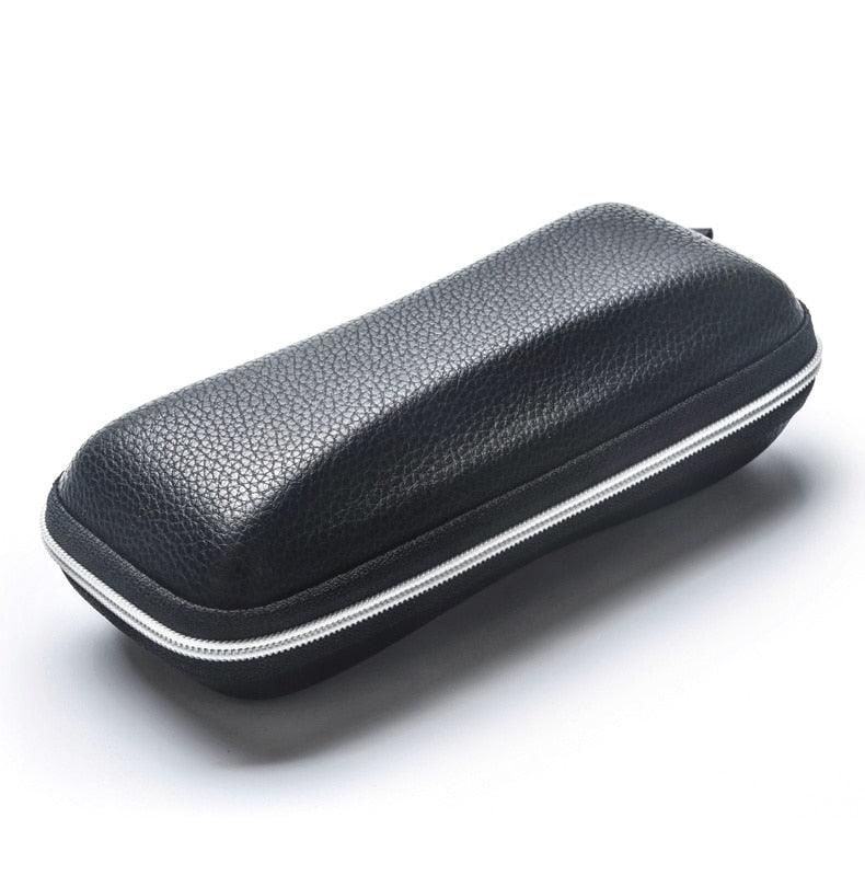 Luxury Leather Glasses Case Portable Sunglasses Reading Glasses Carry Bag Zipper Box Protective Case Cover Eyewear Zipper Eyeglasses Case Leather Glasses Sunglasses Case Box Protector For Men