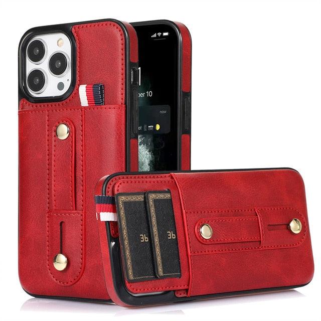 Luxury Leather Phone Case For iPhone 14 13 12 Mini 11 Pro X XS Max XR Business Elegant Men Wallet Card Slot Cover Wallet Case With Card Holder PU Leather iPhone Case