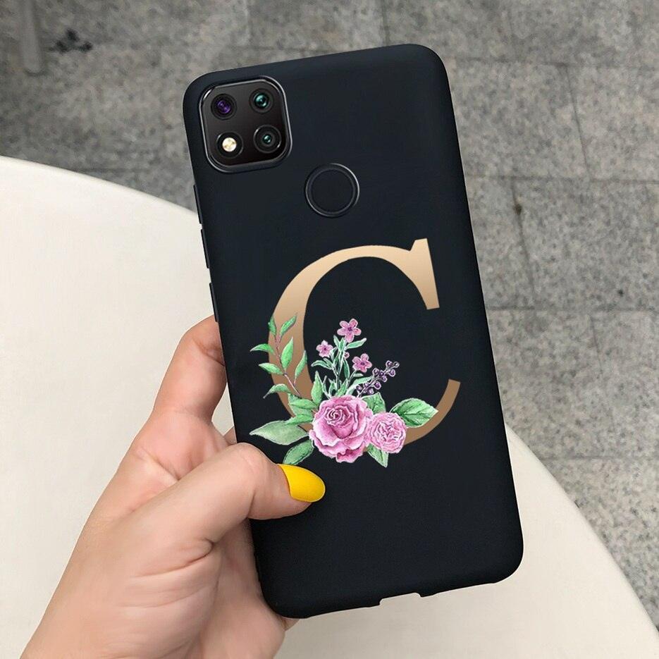 Luxury Letters Case For Xiaomi Redmi 9C 9 C NFC Case Shockproof Bumper Soft Phone Case For Redmi 9 9c 9a Redmi9A 9C 9 Back Cover Alphabet Soft Matte Liquid Silicone Slim Phone Case