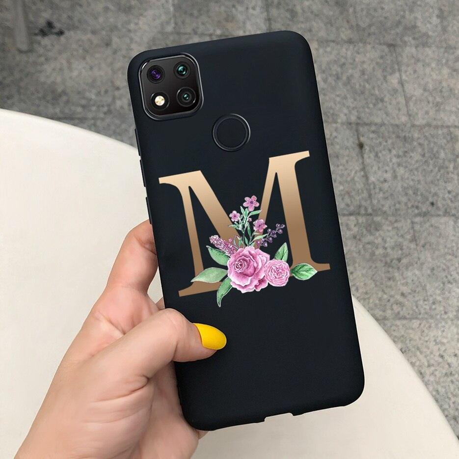 Luxury Letters Case For Xiaomi Redmi 9C 9 C NFC Case Shockproof Bumper Soft Phone Case For Redmi 9 9c 9a Redmi9A 9C 9 Back Cover Alphabet Soft Matte Liquid Silicone Slim Phone Case