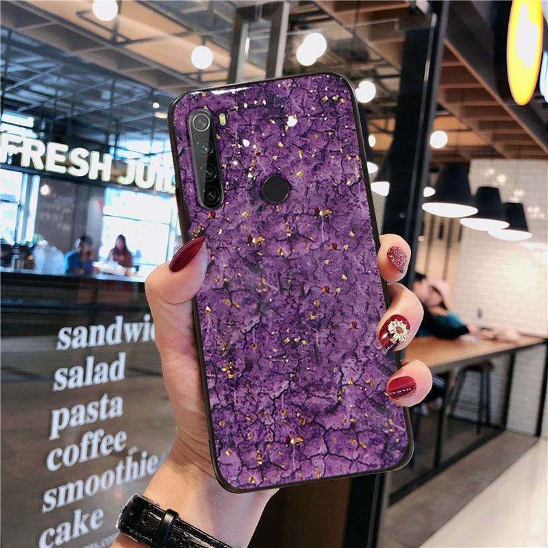 Luxury Marble Gold Foil Phone Case For Xiaomi Redmi Note 9 9S 8 8T 7 6 5 Pro 9A 9C 8A 7A 6A 10X 5G Coque Soft Silicone Cover Luxury Marble Pattern Bling Shell Back Mirror Glass Case Cover with Soft Bumper and Hybrid Technology