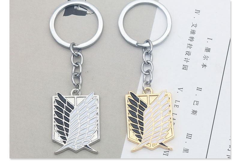 Luxury New Wings of Liberty Freedom Attack On Titan Scouting Legion Keychain  Chain Ring Keyring Key Holder Jewelry  Wings Of Liberty Keychain Wings of Freedom Keychain