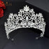 Luxury Princess Crown Pageant Bridal Hair Jewelry Wedding Headpiece Headdress Golden Women Tiara Headband Luxury Full Cubic Zirconia Tiaras And Crowns For Women Large Wedding Headpiece Prom Birthday Hair Accessories