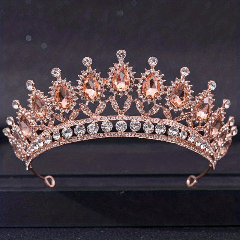 Luxury Rhinestone Crystal Crown Bride Tiaras And Crown Bridal Hair Jewelry Wedding Hair Accessories Bridal Crown For Wedding Luxury Rhinestone Crystal Crown Bridal Tiaras And Crowns Pageant Crown