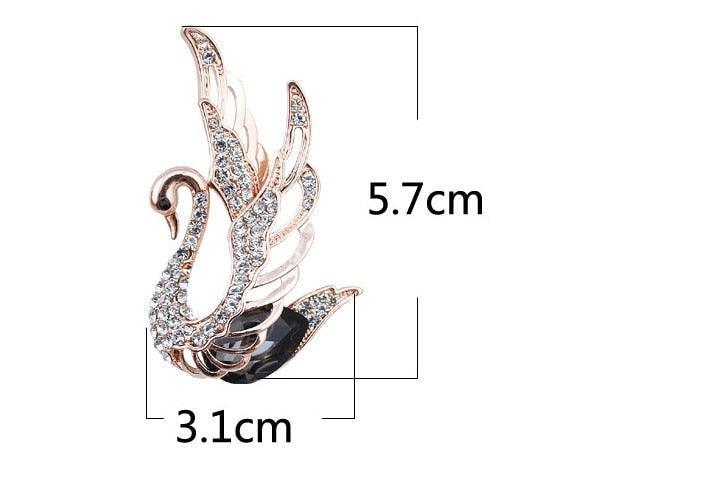 Luxury Rhinestone Crystal Swan Brooches Women Elegant Animal Pins Brooch For Women Fashion Rose Gold Swan Rhinestone Classy Brooch Crystal Jewelry Gifts For Wife Girls Modern Jewelry