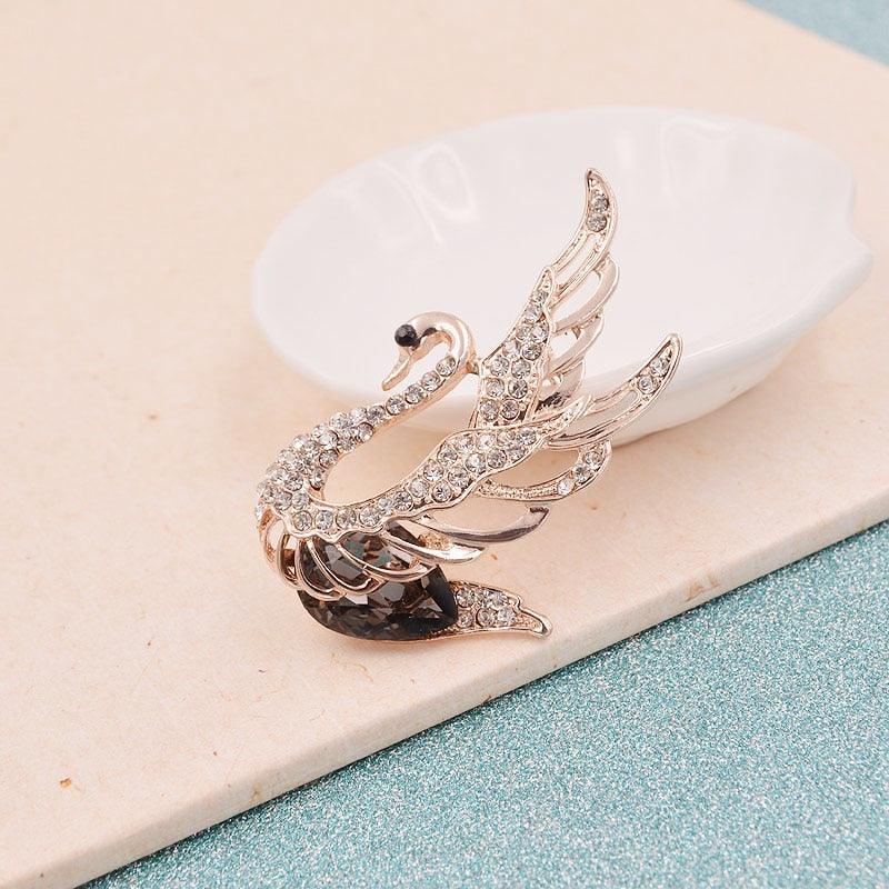 Luxury Rhinestone Crystal Swan Brooches Women Elegant Animal Pins Brooch For Women Fashion Rose Gold Swan Rhinestone Classy Brooch Crystal Jewelry Gifts For Wife Girls Modern Jewelry