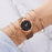 Luxury Rose Gold Starry Sky Dial Watches Women Crystal Bracelet Quartz Wrist Watch 5 PCS Set Women Ladies Watches Starry Sky Magnet Buckle Dial Diamond Cutting Mesh Straps Bracelet Wristwatch