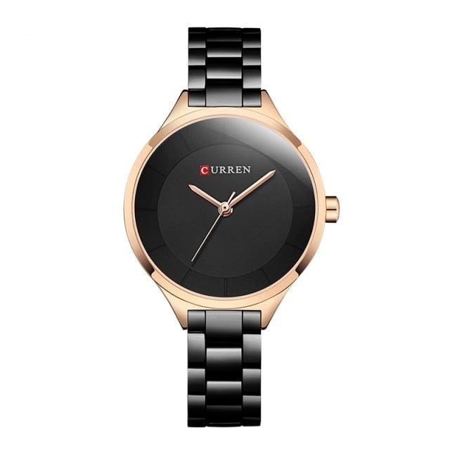 Luxury Rose Gold Womens Watch Stainless Steel Wrist Watches Fashion Thin Quartz Ladies Watch Waterproof Stainless Steel Wrist Watch Elegant Round Design For Women