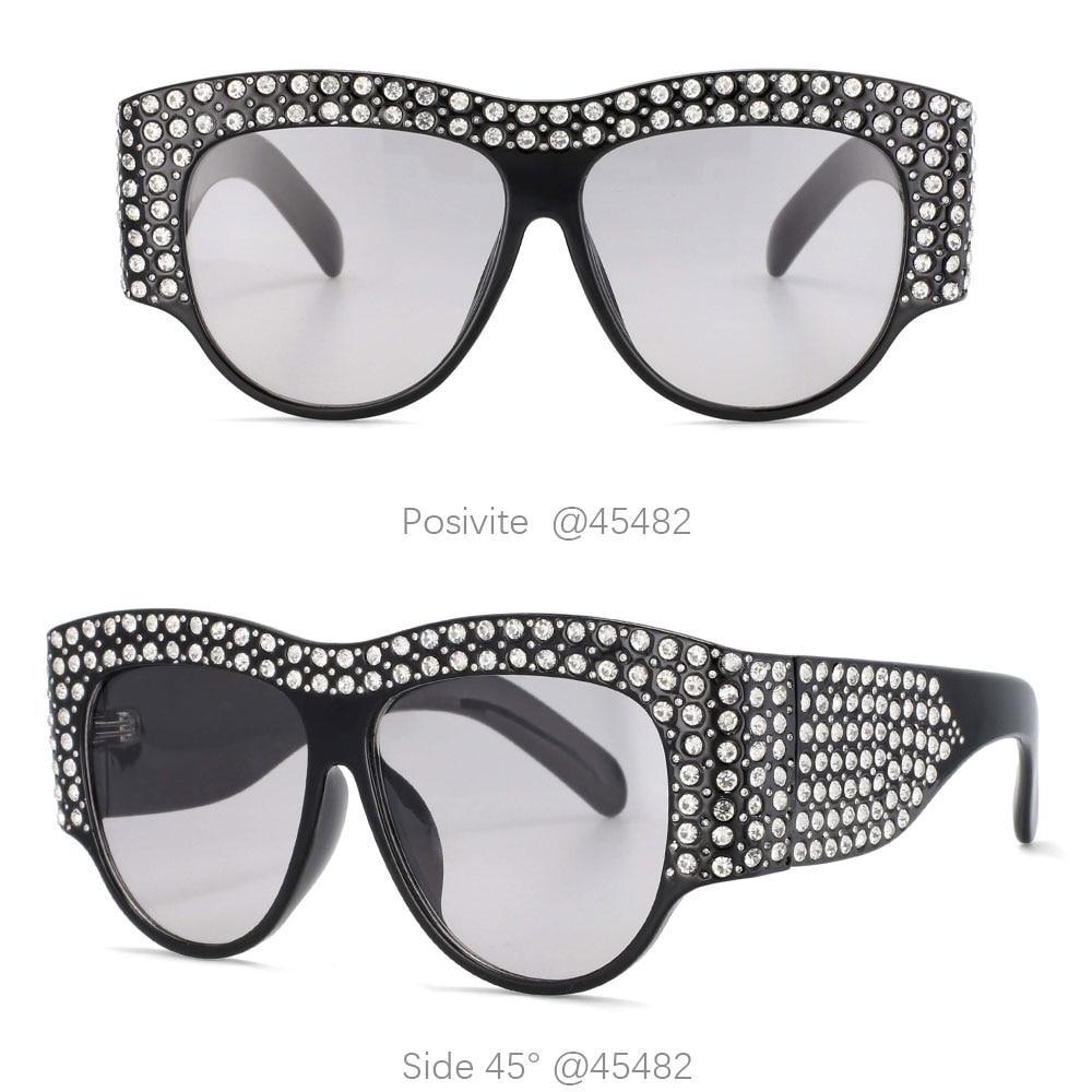 Luxury Shape Sunglasses For Women New Style Oversized New Latest Rhinestone Frame Style New Bling Diamond Glasses For Women New Fashionable  Shades