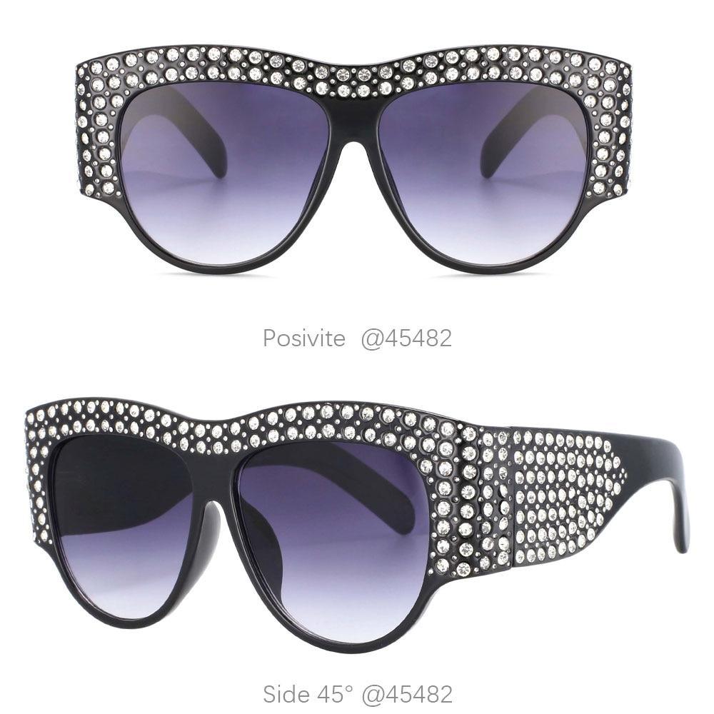 Luxury Shape Sunglasses For Women New Style Oversized New Latest Rhinestone Frame Style New Bling Diamond Glasses For Women New Fashionable  Shades