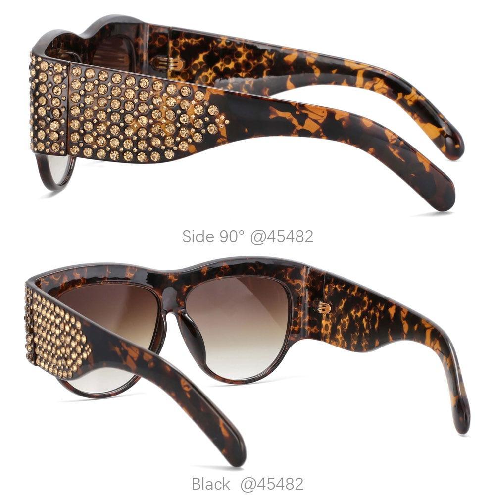 Luxury Shape Sunglasses For Women New Style Oversized New Latest Rhinestone Frame Style New Bling Diamond Glasses For Women New Fashionable  Shades