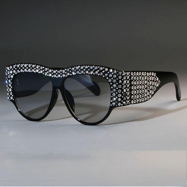 Luxury Shape Sunglasses For Women New Style Oversized New Latest Rhinestone Frame Style New Bling Diamond Glasses For Women New Fashionable  Shades