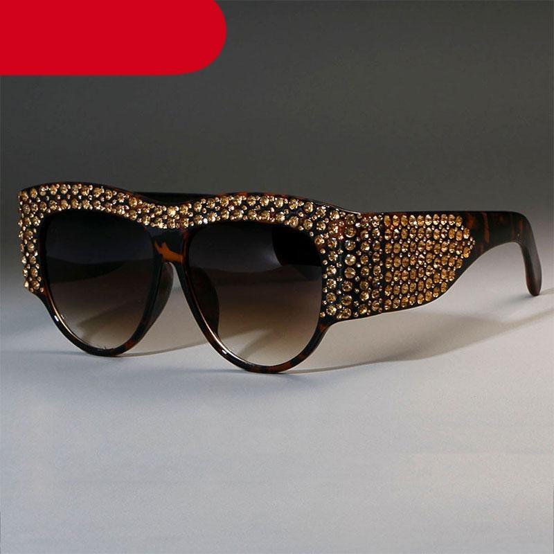 Luxury Shape Sunglasses For Women New Style Oversized New Latest Rhinestone Frame Style New Bling Diamond Glasses For Women New Fashionable  Shades