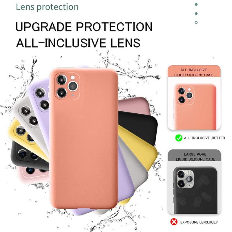 Luxury Silicone Case For iPhone 13 14 Pro Max Case For iPhone 13 Mini 13 14 Pro Cover Mobile Phone Case Silicone Back Cover For iPhone Anti-Scratch Slim iPhone Case For Women And Men