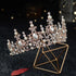 Luxury Silver Plated Crystal Pearls Bridal Tiaras Crown Rhinestone Pageant Headbands Wedding Hair Accessories Bride Headdress Elegant Pearl Crown Princess Birthday Wedding Headdress Hair Accessories