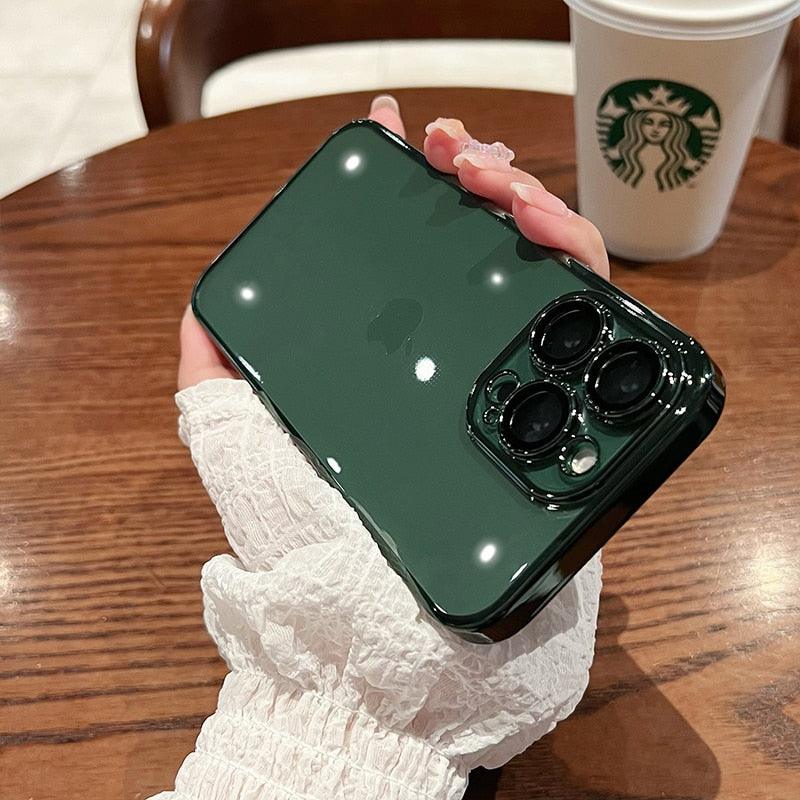 Luxury Square Transparent Case For iPhone  11 Pro Max Mini XR X XS Max 8 7 Plus Silicone Cover Protection Non-Yellowing Shockproof Phone Case for iPhone Elegant Transaprent Design For Iphone