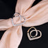 Luxury T-shirt Heart Scarf Brooches Wedding Holiday Beautiful Bridal Fashion Large Elegant Brooch Pin For Women Crystal Cute Scarf Buckle Brooch Shawl Ring Clip Scarves Fastener Knotted Button Pin Accessories