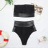 Luxury Women Black Bikini High Waist Swimwear Female 2 Pieces Set Swimsuit Bathing Suit Women Beach Women's High Waisted Bandage Bikini Set Two Piece Push Up Swimsuits