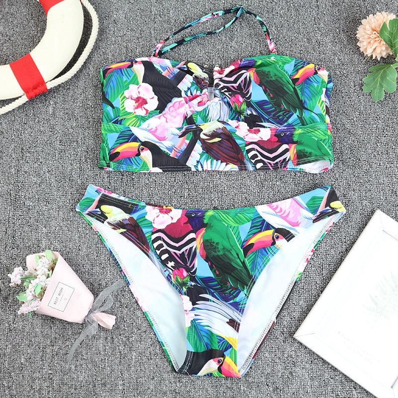 Luxury Women Black Bikini High Waist Swimwear Female 2 Pieces Set Swimsuit Bathing Suit Women Beach Women's High Waisted Bandage Bikini Set Two Piece Push Up Swimsuits