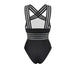 Luxury Women Black Swimsuits Women High Neck One Piece Swimsuits For Women Mesh Bathing Suits Open Back Swimwear One Piece Swimwear For Lady High Neck Bandage Cross Back Swimming Suit Female Holiday Beachwear