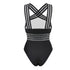 Luxury Women Black Swimsuits Women High Neck One Piece Swimsuits For Women Mesh Bathing Suits Open Back Swimwear One Piece Swimwear For Lady High Neck Bandage Cross Back Swimming Suit Female Holiday Beachwear