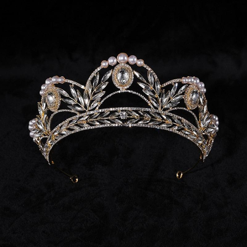 Luxury Zircon Bridal Tiaras Wedding Crown Rhinestone Headband Bridesmaid Hairband Hair Accessories Pearls Jewelry Bride Bride Princess Crowns Tiaras And Crowns For Tiaras For Girls Fairy Crown