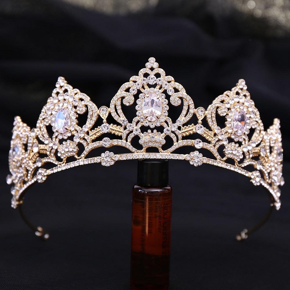 Luxury Zircon Bridal Tiaras Wedding Crown Rhinestone Headband Bridesmaid Hairband Hair Accessories Pearls Jewelry Bride Bride Princess Crowns Tiaras And Crowns For Tiaras For Girls Fairy Crown