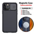 Magnetic Case for iPhone 13 12/13 12 Pro/13 12Pro Max Case Camera Protection Cover Silky Silicone Case with Slide Camera Lens Protection Shockproof Phone Case