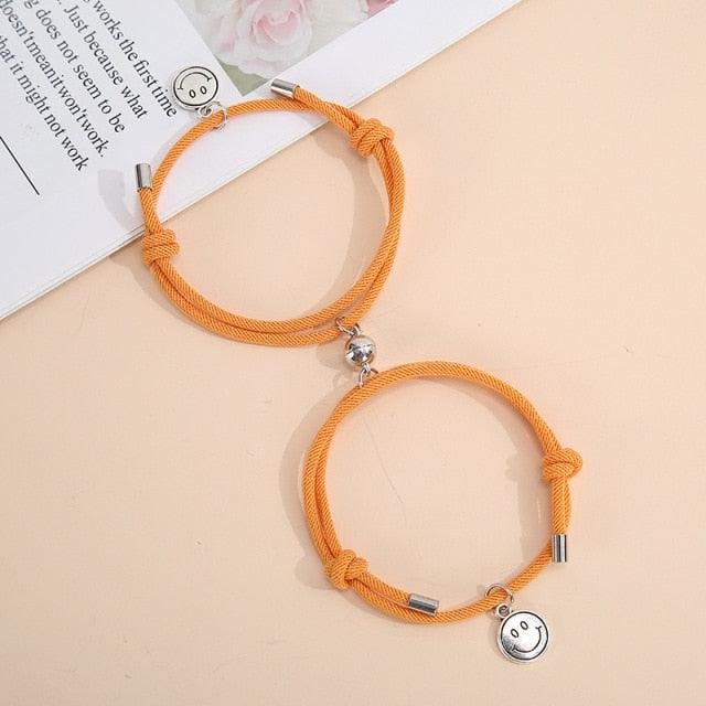 Magnetic Couple Bracelets Set For Women Men Attractive Handmade Rope Bracelet Charm Paired Couples 2 Pieces Relationship Magnetic Bracelet Mutual Attraction Rope Braided Couple Bracelet Pinky Promise Friendship Bracelet For Best Friend Boyfriend