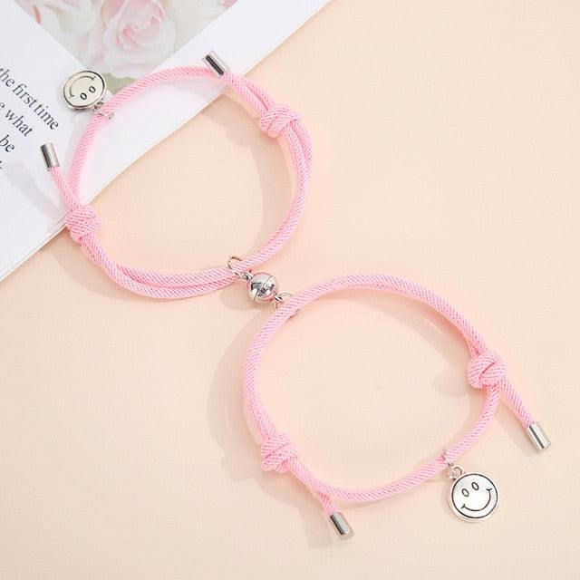 Magnetic Couple Bracelets Set For Women Men Attractive Handmade Rope Bracelet Charm Paired Couples 2 Pieces Relationship Magnetic Bracelet Mutual Attraction Rope Braided Couple Bracelet Pinky Promise Friendship Bracelet For Best Friend Boyfriend