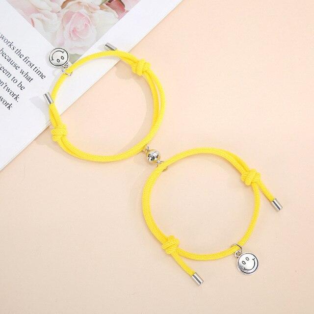 Magnetic Couple Bracelets Set For Women Men Attractive Handmade Rope Bracelet Charm Paired Couples 2 Pieces Relationship Magnetic Bracelet Mutual Attraction Rope Braided Couple Bracelet Pinky Promise Friendship Bracelet For Best Friend Boyfriend