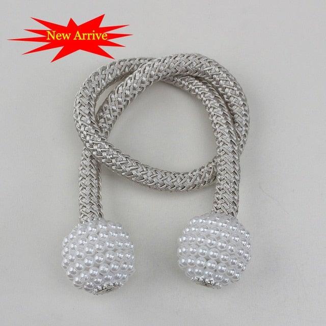 Magnetic Curtain Clip Room Accessories Pearl Ball Curtains Holder Tieback Home Decor Hanging Ball Buckle Tie Back Curtain Tiebacks Pearl Ball Home Curtain Buckle The Most Convenient Tie Backs Weave Clips Rope Straps Holder