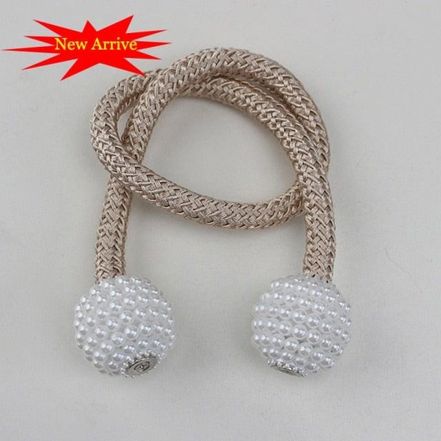 Magnetic Curtain Clip Room Accessories Pearl Ball Curtains Holder Tieback Home Decor Hanging Ball Buckle Tie Back Curtain Tiebacks Pearl Ball Home Curtain Buckle The Most Convenient Tie Backs Weave Clips Rope Straps Holder