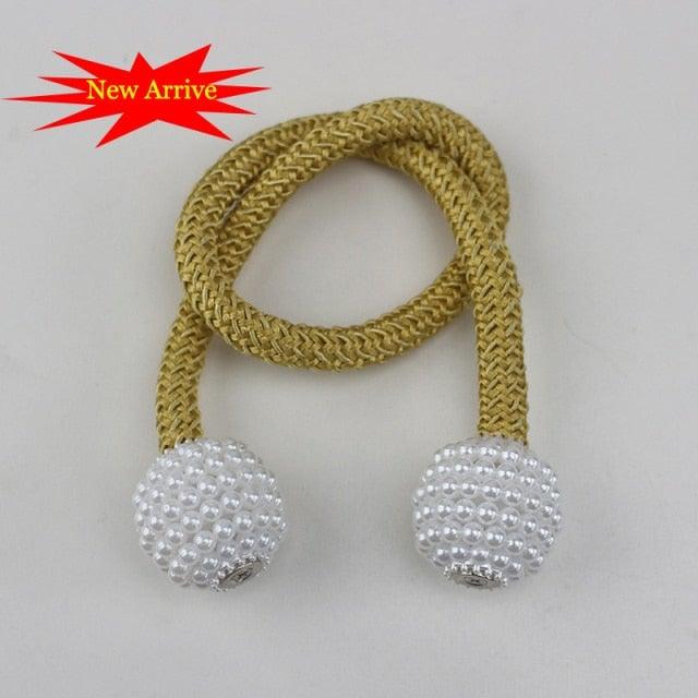 Magnetic Curtain Clip Room Accessories Pearl Ball Curtains Holder Tieback Home Decor Hanging Ball Buckle Tie Back Curtain Tiebacks Pearl Ball Home Curtain Buckle The Most Convenient Tie Backs Weave Clips Rope Straps Holder