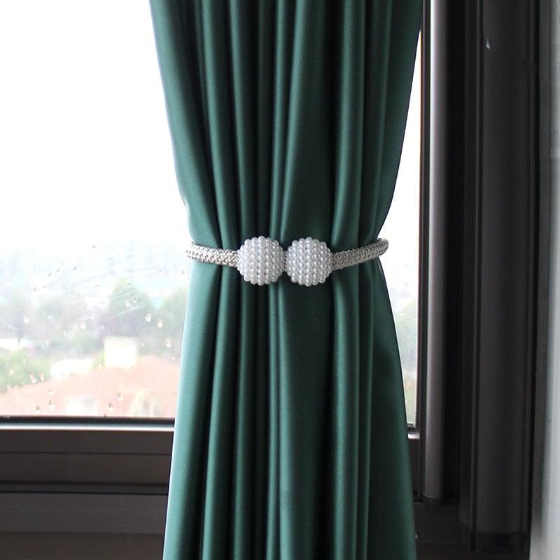 Magnetic Curtain Clip Room Accessories Pearl Ball Curtains Holder Tieback Home Decor Hanging Ball Buckle Tie Back Curtain Tiebacks Pearl Ball Home Curtain Buckle The Most Convenient Tie Backs Weave Clips Rope Straps Holder