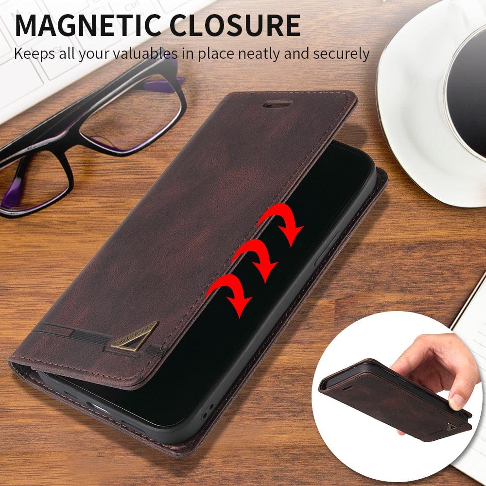 Magnetic Flip Leather Case For Redmi Note 10 10s 9 pro max 9T 9A 9C 8A K40 pro Wallet Cover For Xiaomi 10T Lite Poco X3nfc M3 F3  Redmi Note 11 Pro Wallet case with Card Holder Kickstand Magnetic Premium PU Leather