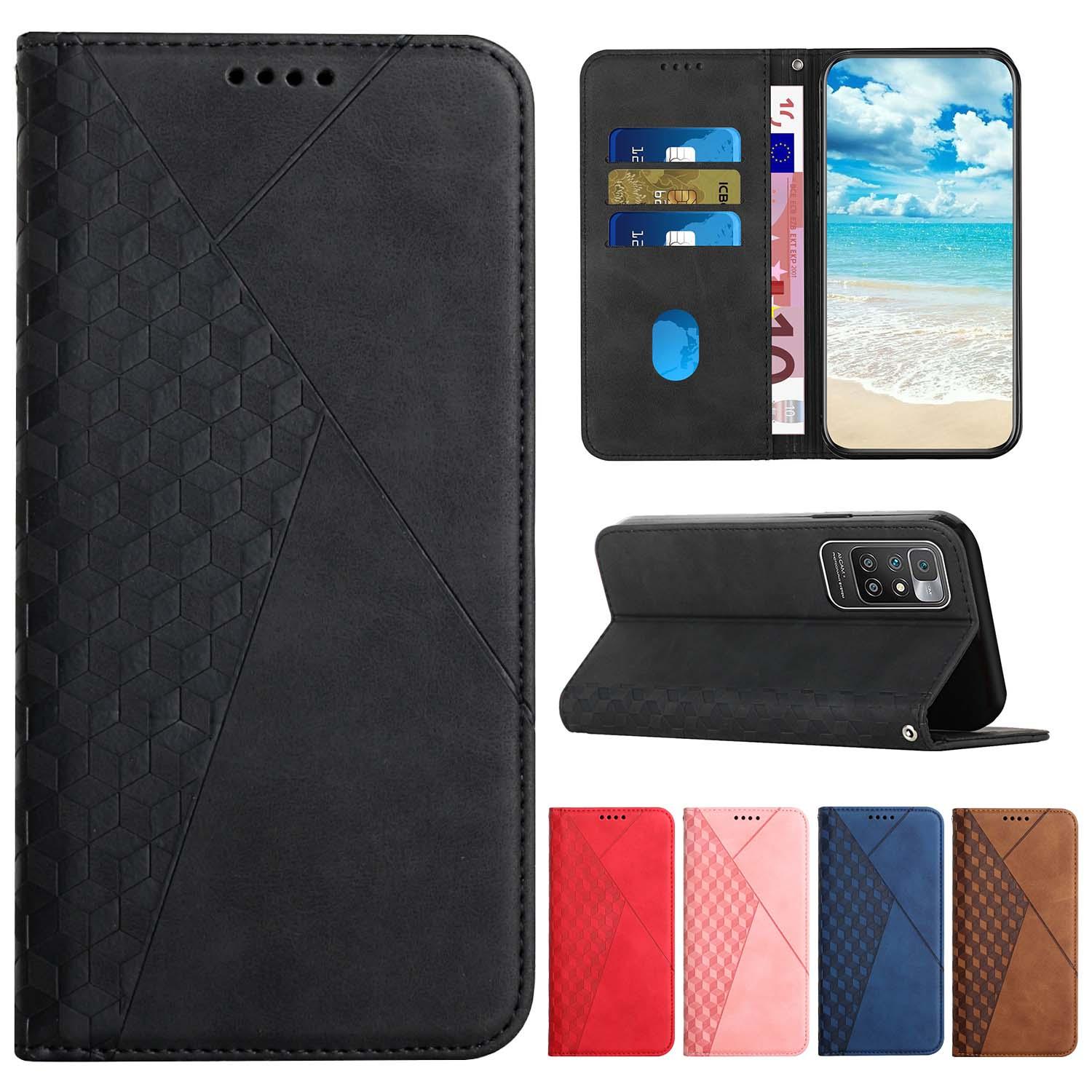 Magnetic Leather Case For Xiaomi POCO C40 M3 X3 F3 11T Redmi 9A 9T 10C 10A A1 Note 9 10 10S 11S 11 M4 Pro Card Slot Book Cover Leather Flip Cover Card Holder Stand Cell Accessories Phone Cases