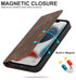 Magnetic Leather Wallet Phone Cover for iPhone 14 Plus 13 Pro Max 12 Mini for Wireless Charging Kickstand Card Case Magnetic Flip PU Leather Phone Case with Card Holder Slots Kickstand Shockproof Case