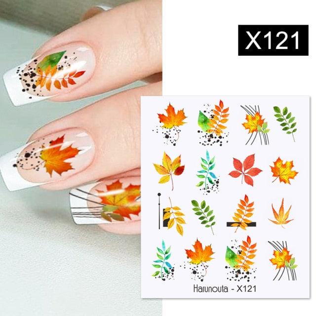 Maple Leaves 3D Nail Stickers Fall Leaf Flowers Line Sliders For Nails Self Adhesive Stickers Autumn Manicuring Decals Transfer Nail Decals Sticker For Pretty Girl Self-Adhesive Nail Decals Designer Nail Stickers for Acrylic