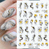 Marble Blooming 3D Nail Sticker Decals Flower Leaves Transfer Water Sliders Abstract Geometric Lines Nail Watermark Decals iridescent Decoration Nail Self-Adhesive Decals Nail Stickers Water Transfer Fresh Nail Decals for Nail Art Butterfly Palm