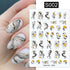 Marble Blooming 3D Nail Sticker Decals Flower Leaves Transfer Water Sliders Abstract Geometric Lines Nail Watermark Decals iridescent Decoration Nail Self-Adhesive Decals Nail Stickers Water Transfer Fresh Nail Decals for Nail Art Butterfly Palm