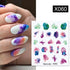 Marble Blooming 3D Nail Sticker Decals Flower Leaves Transfer Water Sliders Abstract Geometric Lines Nail Watermark Decals iridescent Decoration Nail Self-Adhesive Decals Nail Stickers Water Transfer Fresh Nail Decals for Nail Art Butterfly Palm