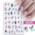 Marble Blooming 3D Nail Sticker Decals Flower Leaves Transfer Water Sliders Abstract Geometric Lines Nail Watermark Decals iridescent Decoration Nail Self-Adhesive Decals Nail Stickers Water Transfer Fresh Nail Decals for Nail Art Butterfly Palm