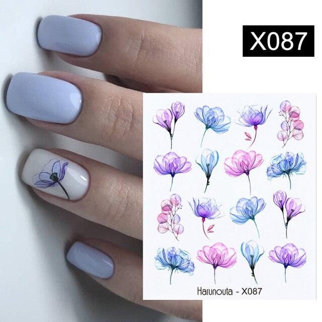 Marble Blooming 3D Nail Sticker Decals Flower Leaves Transfer Water Sliders Abstract Geometric Lines Nail Watermark Decals iridescent Decoration Nail Self-Adhesive Decals Nail Stickers Water Transfer Fresh Nail Decals for Nail Art Butterfly Palm