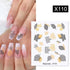 Marble Blooming 3D Nail Sticker Decals Flower Leaves Transfer Water Sliders Abstract Geometric Lines Nail Watermark Decals iridescent Decoration Nail Self-Adhesive Decals Nail Stickers Water Transfer Fresh Nail Decals for Nail Art Butterfly Palm