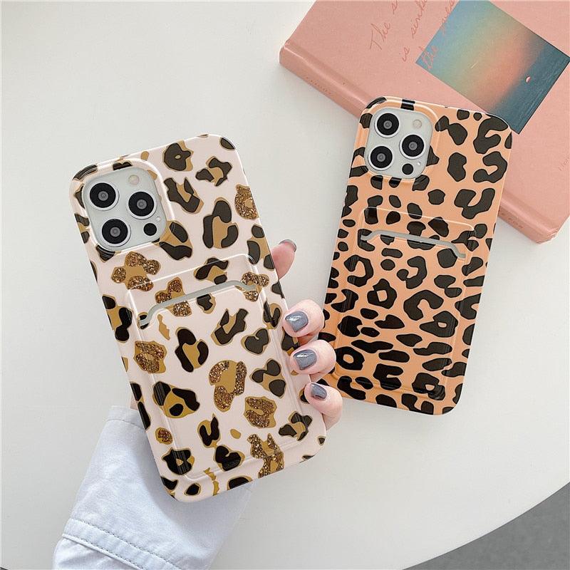 Marble Card Holder Flower Leopard Print Phone Case For iPhone 11 12 13 Pro Max Wallet Soft Silicone Cover Silicone Grey White Shiny Slim Soft Scratch Resistant Case