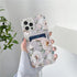 Marble Card Holder Flower Leopard Print Phone Case For iPhone 11 12 13 Pro Max Wallet Soft Silicone Cover Silicone Grey White Shiny Slim Soft Scratch Resistant Case