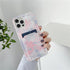 Marble Card Holder Flower Leopard Print Phone Case For iPhone 11 12 13 Pro Max Wallet Soft Silicone Cover Silicone Grey White Shiny Slim Soft Scratch Resistant Case