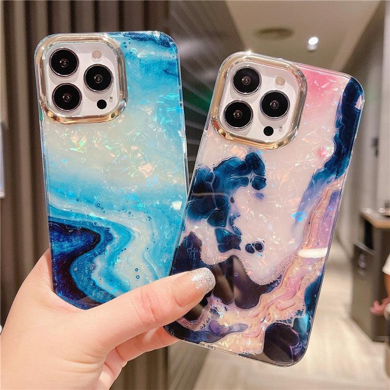 Marble Pattern Slim Shockproof Protective Soft Design for Girls Women Cute Case Cover For iPhone 13 Pro Max Glitter Marble Phone Case For iPhone 12 11 Pro Max XS Max XR Shockproof Cover